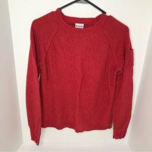 Columbia pullover cable knit sweater woman’s size medium red
